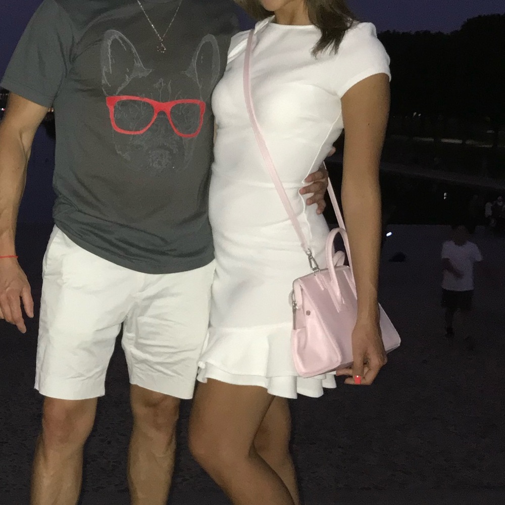 White Ruffled Mini Dress - Picture 2 of 2